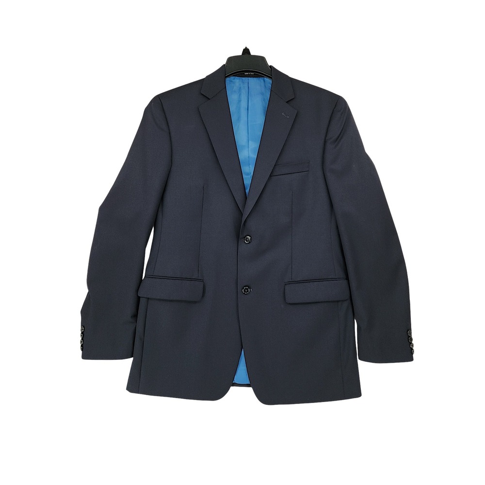 Michael Kors Blazer 40L Men Navy Blue Wool Single Breasted‎ Sport Coat Jacket